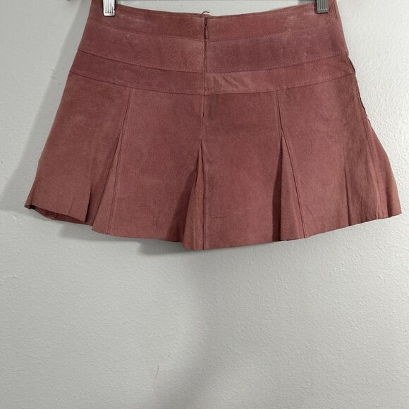 Eyeshadow Mini Skirt Womens 3 or 4 Pink Suede Pleated Barbiecore‎ Y2K Grunge - Picture 3 of 7